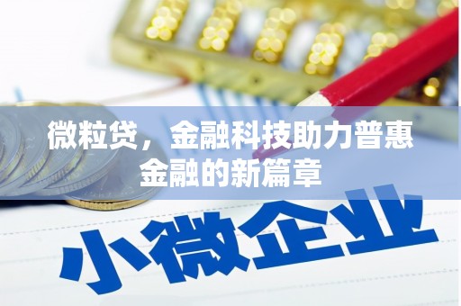 张北微粒贷，金融科技助力普惠金融的新篇章