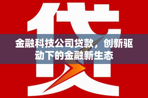 张北金融科技公司贷款，创新驱动下的金融新生态