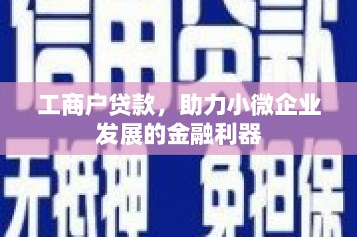张北工商户贷款，助力小微企业发展的金融利器