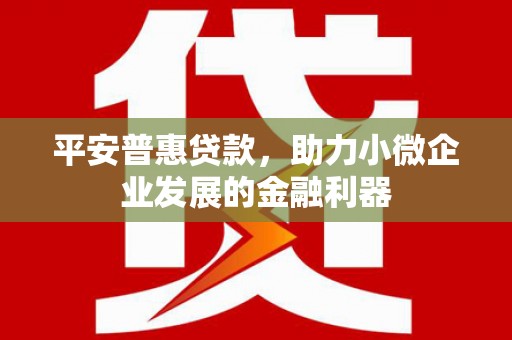 张北平安普惠贷款，助力小微企业发展的金融利器