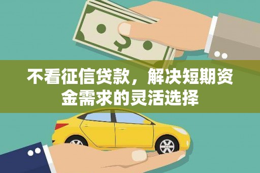 张北不看征信贷款，解决短期资金需求的灵活选择