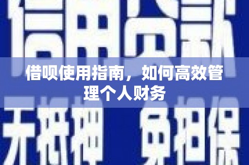张北借呗使用指南，如何高效管理个人财务