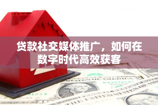 张北贷款社交媒体推广，如何在数字时代高效获客