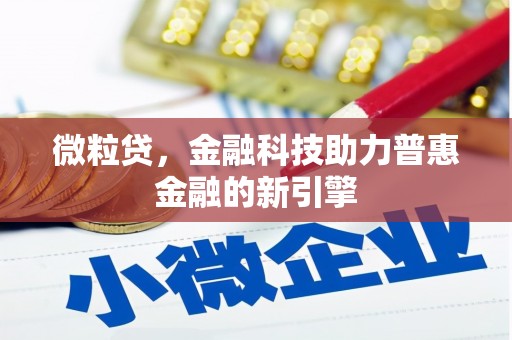 张北微粒贷，金融科技助力普惠金融的新引擎
