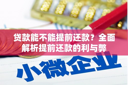 张北贷款能不能提前还款？全面解析提前还款的利与弊