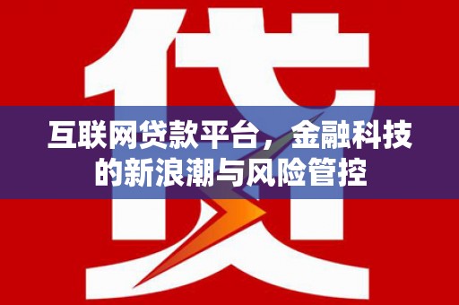 张北互联网贷款平台，金融科技的新浪潮与风险管控