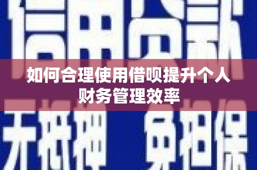 张北如何合理使用借呗提升个人财务管理效率
