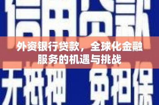 张北外资银行贷款，全球化金融服务的机遇与挑战