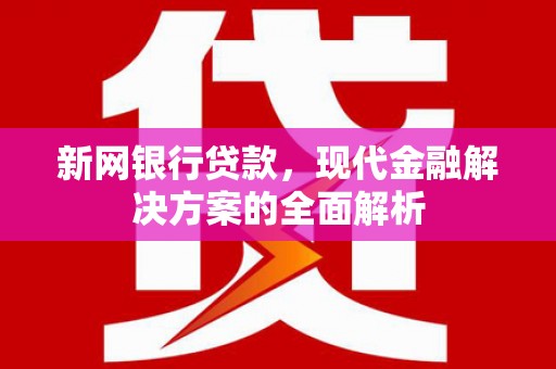 张北新网银行贷款，现代金融解决方案的全面解析