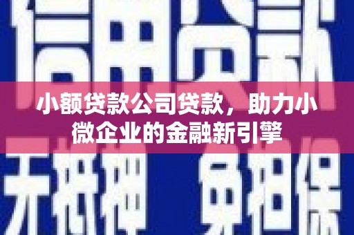 张北小额贷款公司贷款，助力小微企业的金融新引擎