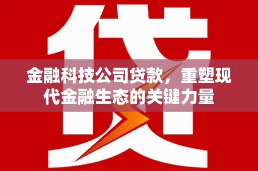 张北金融科技公司贷款，重塑现代金融生态的关键力量