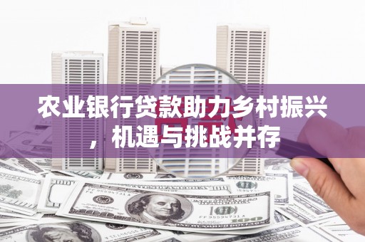 张北农业银行贷款助力乡村振兴，机遇与挑战并存