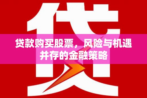 张北贷款购买股票，风险与机遇并存的金融策略