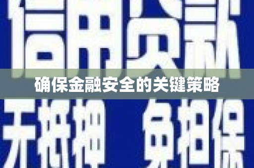 张北确保金融安全的关键策略